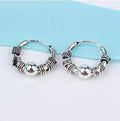 Antique Silver Tone Small Hoop Earrings in Six Textured Designs view 10