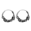 Antique Silver Tone Small Hoop Earrings in Six Textured Designs view 5