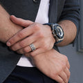 Wide Multi-Row Crystal Band Ring in Three Metal Finishes view 4