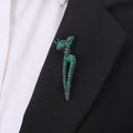 Aqua Silver Tone Flower Crystal Metal Brooch Pin for Jackets and Lapels view 2