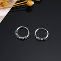 Antique Silver Tone Small Hoop Earrings in Three Scrollwork Designs view 3