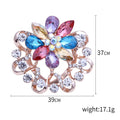 Faceted Glass Flower Scarf Clip Brooch in Two Colorways view 5