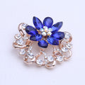 Faceted Glass Flower Scarf Clip Brooch in Two Colorways view 2