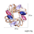 Faceted Glass Woven Flower Scarf Clip Brooch in Three Colors view 5