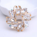 Faceted Glass Woven Flower Scarf Clip Brooch in Three Colors view 6