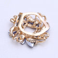Faceted Glass Woven Flower Scarf Clip Brooch in Three Colors view 3