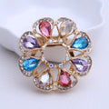 Flower Crystal Scarf Clip Brooch Clear Multicolor Two Styles view 7