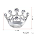 Silver Tone Crown Crystal Two Designs Metal Brooch Pin view 2