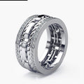 Wide Multi-Row Crystal Band Ring in Three Metal Finishes view 6