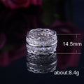 Silver Tone Wide Layered Band Ring with Clear Stones view 5