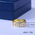 Gold Tone Square Stud Band Ring With Clear Stones Statement Jewelry view 5