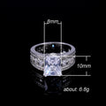 Emerald Cut Center Stone Split Band Ring In Silver Tone view 5