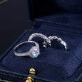 Round Center Stone Three Piece Ring Set With Clear Stone Accents view 3