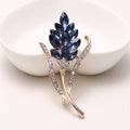 Blue Glass Floral and Leaf Brooch Collection with 17 Designs view 10
