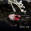 Floral Cluster Ring with Red or Blue Baguette Stone view 5