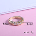Gold Tone Single Row Clear Zircon Band Ring Sizes 6-10 view 5