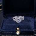 Round Center Stone Three Piece Ring Set With Clear Stone Accents view 4