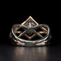Two-Tone Square Crystal Ring With Crossing Pavé Bands view 3