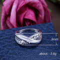 Silver Tone Polished Crossover Ring With Clear Accents view 5
