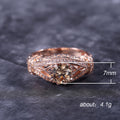 Rose Gold Tone Champagne Halo Ring In A Polished Decorative Design view 5