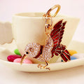 Red Bird Keychain With Clear Rhinestones And Gold-Tone Metal view 2