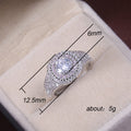 Silver Tone Pink Crystal Teardrop Halo Ring Jewelry view 5
