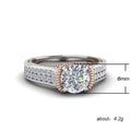 Two Tone Round Halo Ring with Crossing Pavé Bands Design view 5