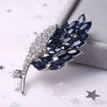 Blue Glass Floral and Leaf Brooch Collection with 17 Designs view 4