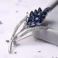 Blue Glass Floral and Leaf Brooch Collection with 17 Designs view 3