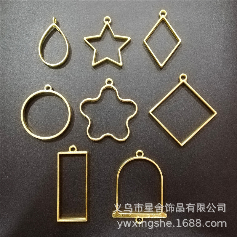 Geometric Open Bezel Pendant Frames for UV Resin DIY Jewelry