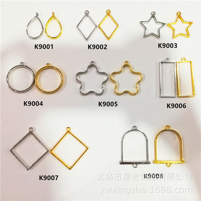Geometric Open Bezel Pendant Frames for UV Resin DIY Jewelry
