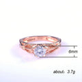 Rose Gold Tone Round Solitaire Ring With Scrollwork Band view 5