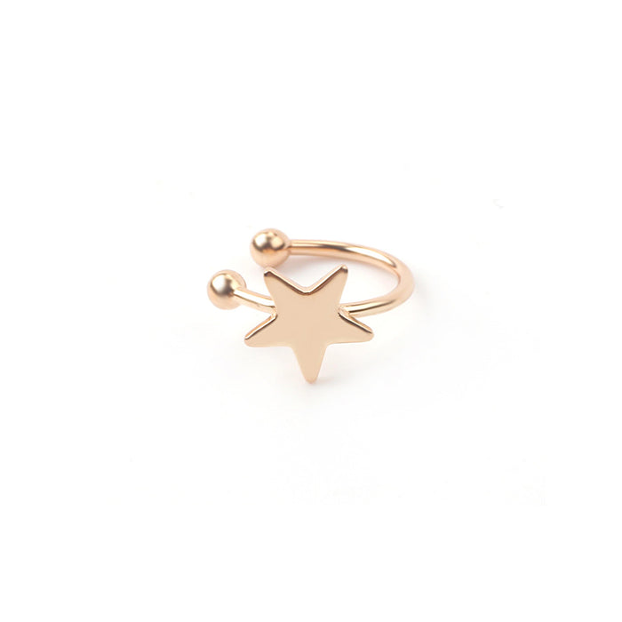 Seven Gold and Silver Star Heart Moon U Shape Ear Clips