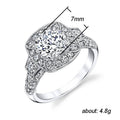 Silver Tone Cushion Cluster Ring with Clear Stones view 4