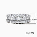 Baguette Stone Wide Eternity Ring In Silver Tone Jewelry view 5