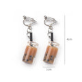 Mini Bubble Tea Cup No Piercing Novelty Clip Earrings view 3