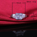 Silver Tone Marquise Cluster Ring With Clear Stones view 5