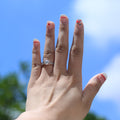 Two Tone Round Halo Ring with Crossing Pavé Bands Design view 4