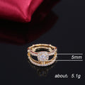 Gold-Tone Two-Piece Ring Set With Square Halo Center view 5