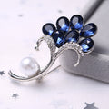 Blue Glass Floral and Leaf Brooch Collection with 17 Designs view 2
