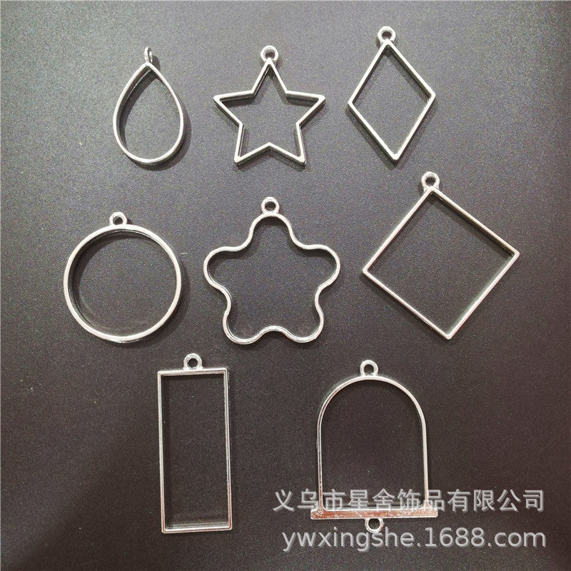 Geometric Open Bezel Pendant Frames for UV Resin DIY Jewelry
