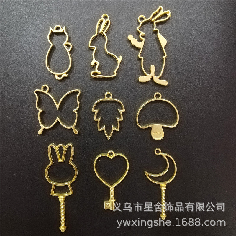 Alloy UV Resin Charm Frames for DIY Jewelry