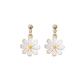 White Daisy Flower Long Short and Clip Dangle Earrings view 6