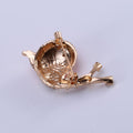 Enamel Snail Brooch Rhinestone Spiral Shell Black Brown Red view 3