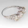 Silver Tone Five Stone Graduated Ring Statement Jewelry view 4