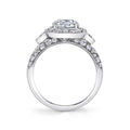 Silver Tone Cushion Cluster Ring with Clear Stones view 2