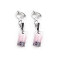 Mini Bubble Tea Cup No Piercing Novelty Clip Earrings view 11