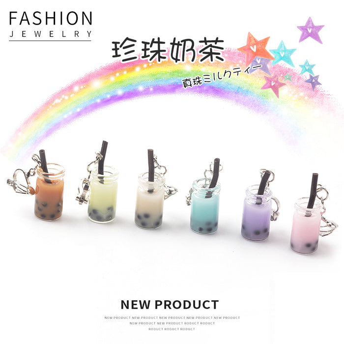 Mini Bubble Tea Cup No Piercing Novelty Clip Earrings