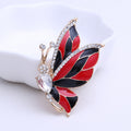Gold Tone Enamel Butterfly Rhinestone Brooch Four Colors view 7