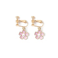 Pink Five Petal Flower Stud Hook and Clip Earrings view 8
